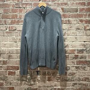 Banana Republic Gray Mens Pullover 1/4 Zip Sweater Size Large